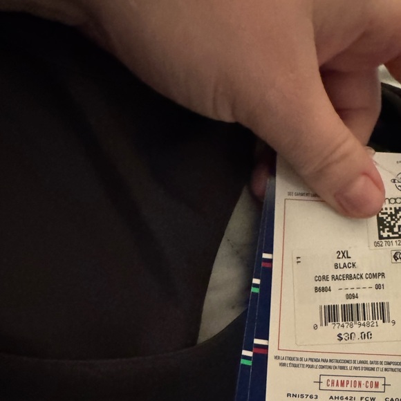 Champion Black Core Racerback Compression Top - Picture 2 of 4